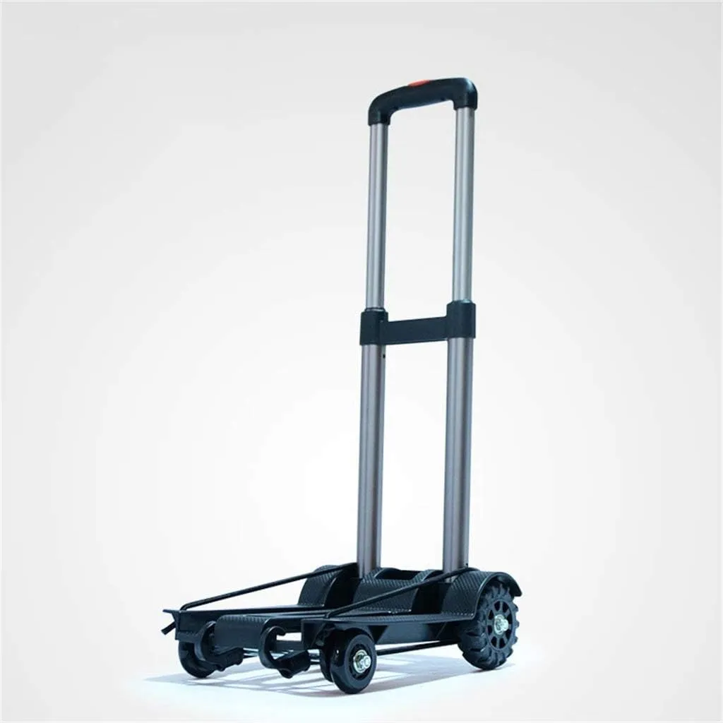 Collapsible Folding Wagon, Multi-Function Shopping Cart Small Cart Folding Cart Portable Trolley Four-Wheeled Cart Aluminum Alloy Trolley Storage Hand Trucks (with Bag)