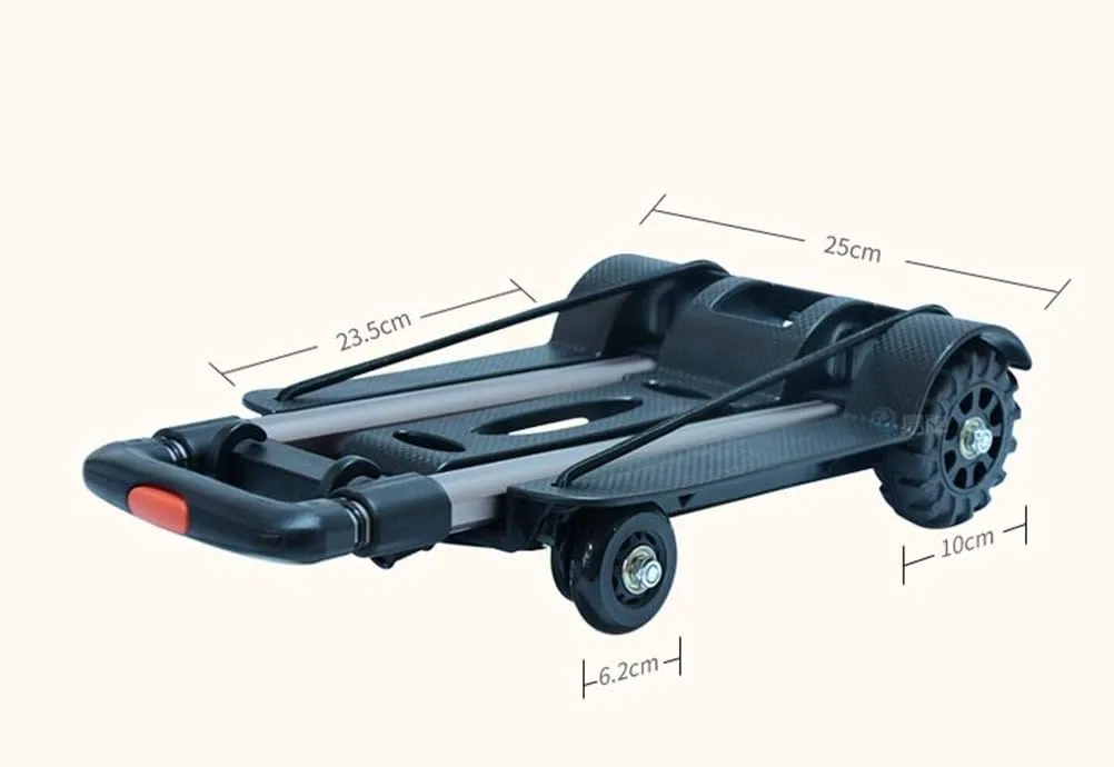 Collapsible Folding Wagon, Multi-Function Shopping Cart Small Cart Folding Cart Portable Trolley Four-Wheeled Cart Aluminum Alloy Trolley Storage Hand Trucks (with Bag)