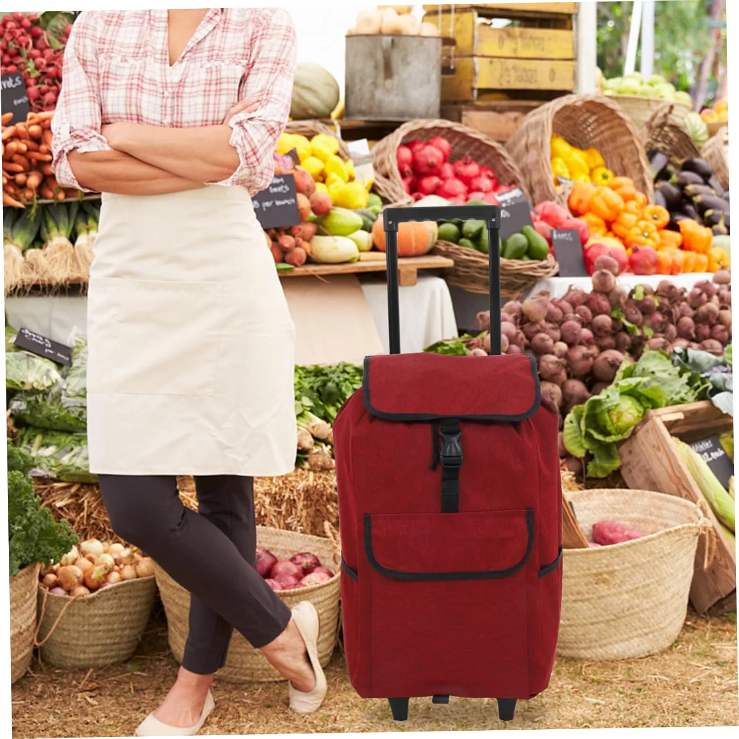 Collapsible Trolley Bag Replacement for Shopping Cart Spacious Oxford Cloth Storage Bag and Thickened Design for Groceries and Errands Portable Hand Cart Liner