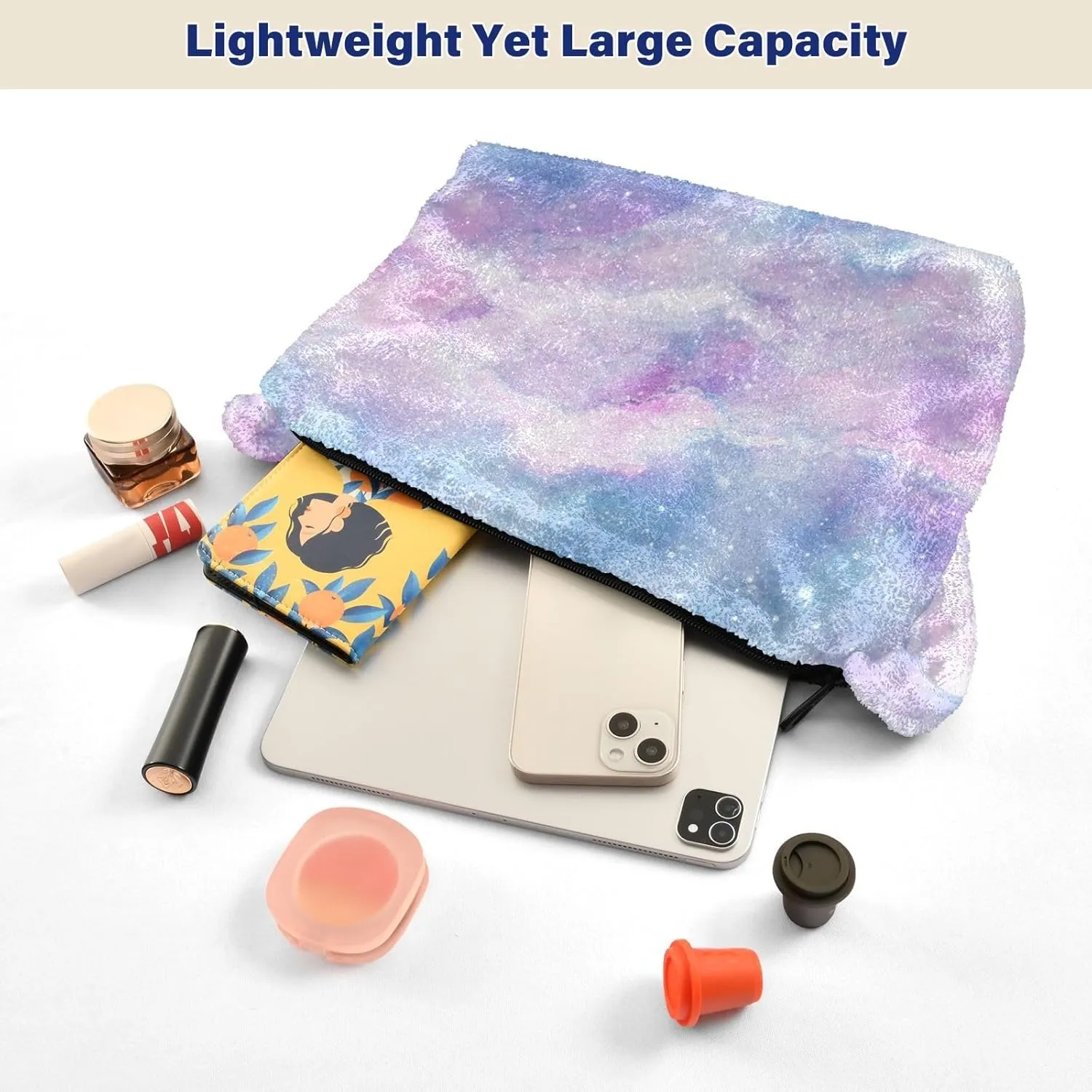 Colored Ink Fluffy Furry Tote Bag Large Fuzzy Cute Plush Bag Women Shoulder Handbag Purse for Autumn and Winter Multicolor 1