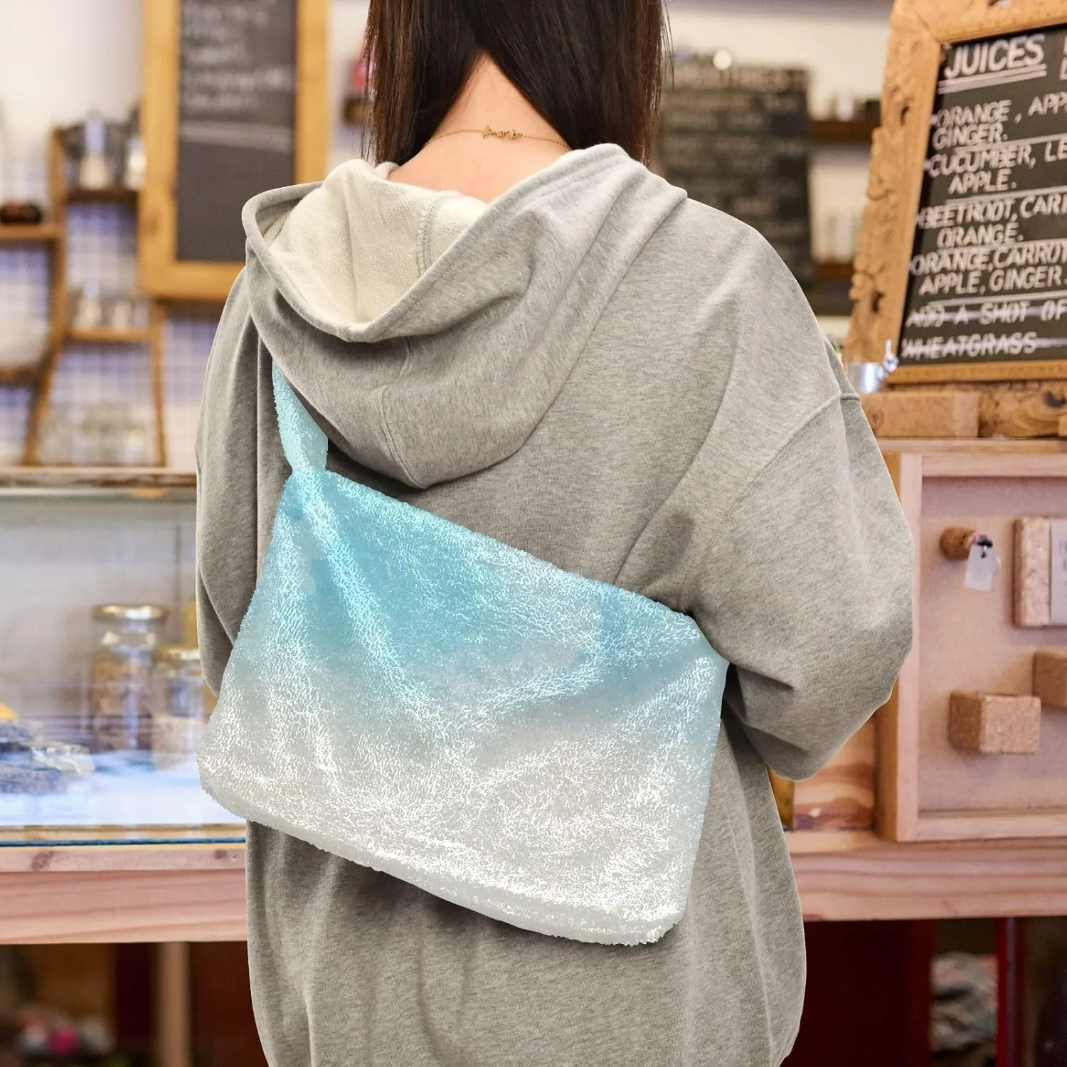 Colored Ink Fluffy Furry Tote Bag Large Fuzzy Cute Plush Bag Women Shoulder Handbag Purse for Autumn and Winter Multicolor 1