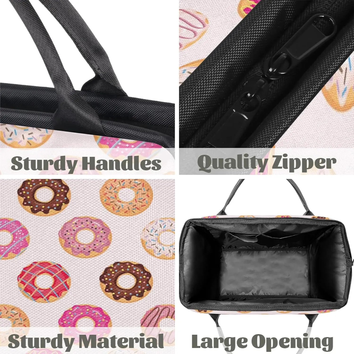 Colorful Donuts Travel Duffel Bag Gym Tote Bag for Women Men Waterproof Weekend Overnight Bag Carry On Tote Luggage with Pocket Personal Item Bags Sports Bag fit Travel Sports Gym Yoga