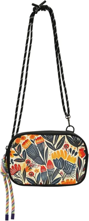 Colorful Flower Folk Art West Crossbody Purse for Womens Beauty with Adjustable Strap Cell Phone Purse For Hiking Traveling