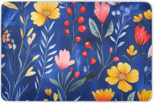 Colorful Wildflowers Blue Extra Large Resuable Bed Underpads Soft Absorbent Baby Pee Pads Slip-Resistant Bed Liners for Infant Toddler 52" L x 34" W