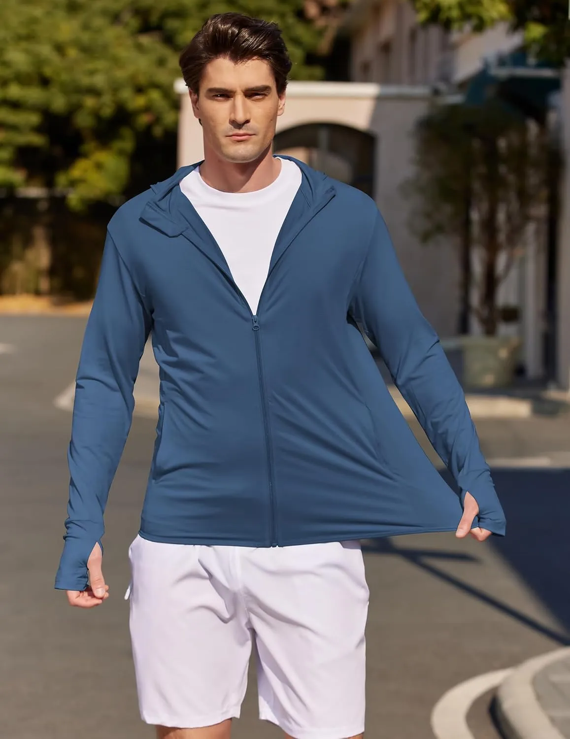 COOFANDY Men's UPF 50  Light Jacket Full Zip Sun Protection Hoodie Long Sleeve Sun Shirts UV Fishing Hiking Athletic Running