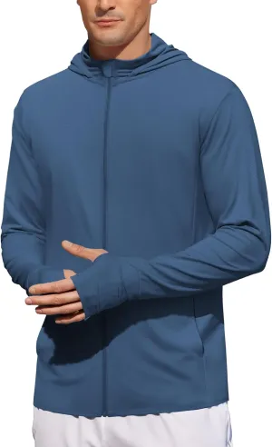 COOFANDY Men's UPF 50  Light Jacket Full Zip Sun Protection Hoodie Long Sleeve Sun Shirts UV Fishing Hiking Athletic Running