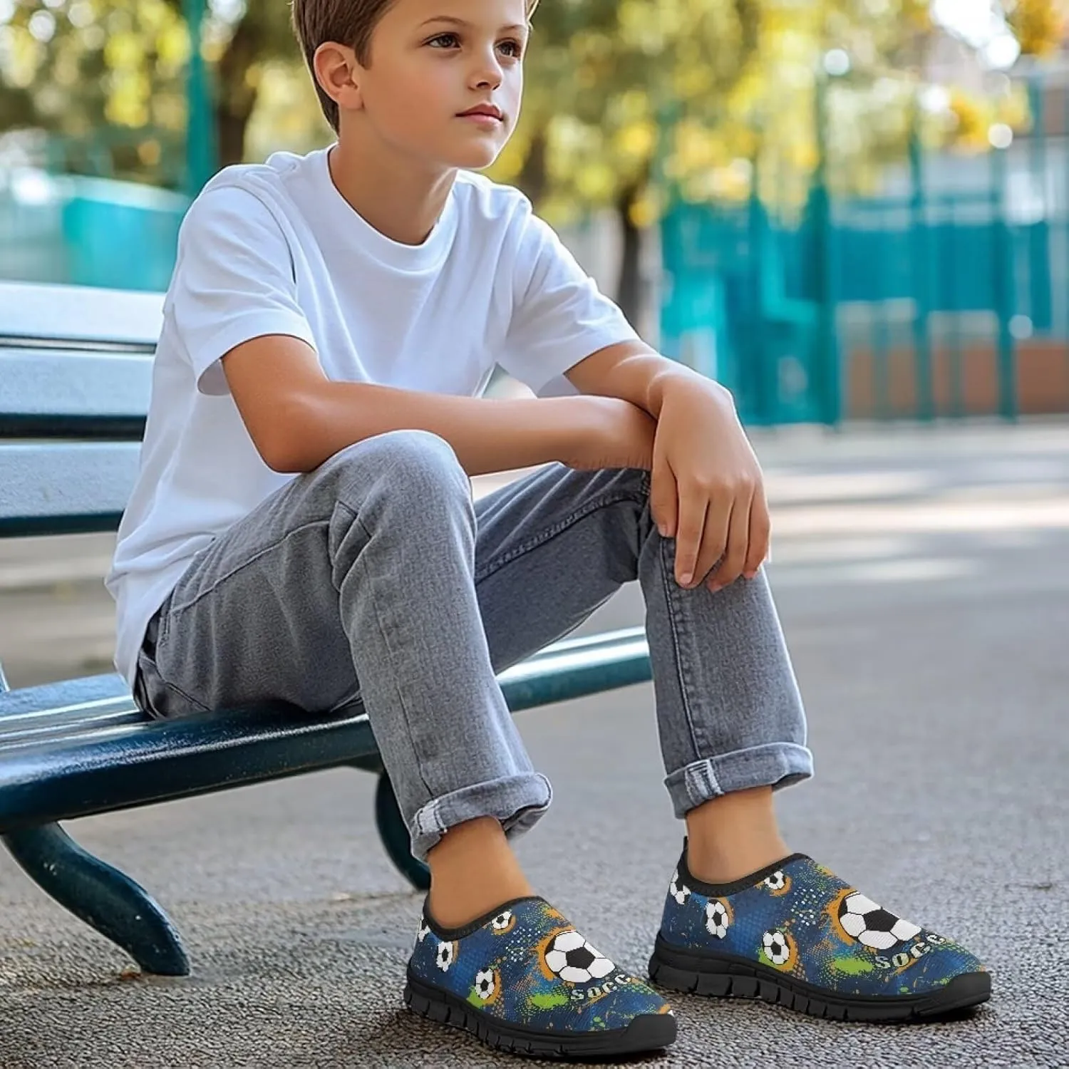 Cool Boys Tennis Shoes Little Kids Slip On Shoes Ball Themed Running Shoes