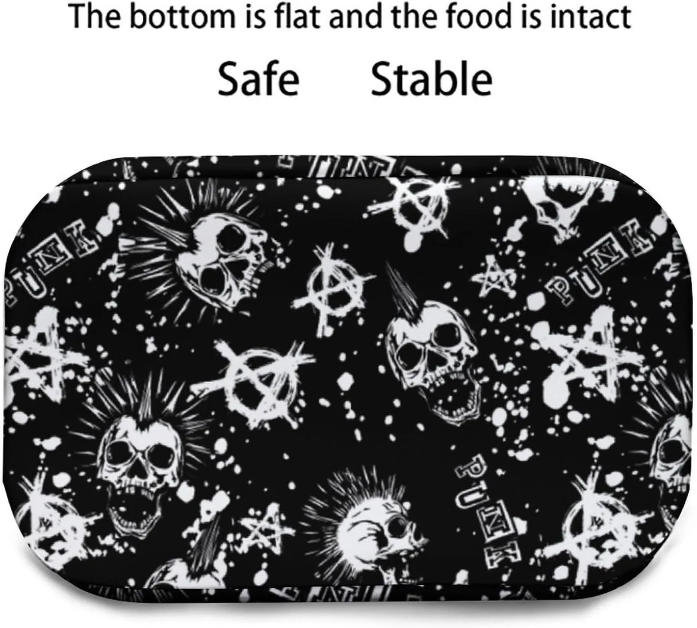 Cool Gothic Punk Skull Adjustable Shoulder Strap Insulated And Leak Proof Premium Lunch Bag Unisex