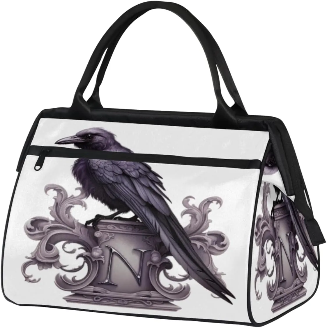 Cool Raven Tattoo Travel Duffle Bag, Waterproof Duffel Bag Weekender Overnight Carry On Bag Lightweight Sport Gym Bag for Men Women
