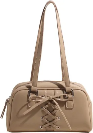 Coquette Leather Shoulder Purse Bow Tie Balletcore Boston Bag Handbag Women Trendy Purse 2025