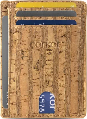 Cork Front Pocket Wallet – Cork Wallet - Vegan Leather – Cruelty Free - Eco Friendly - Black