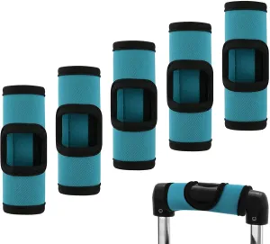 Cosmos 5 Pcs Neoprene Luggage Handle Wrap Soft Grip Handle Cover Luggage Identifier with Hollow Design for Push-Button Handle Trolley Handle and Travel Suitcase Trolley Case
