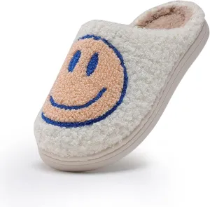 COVS Cute Kids Smile Face Slippers for Girls Boys Soft Plush Non-Slip Toddler House Slippers Little kids smile slippers Indoor Outdoor