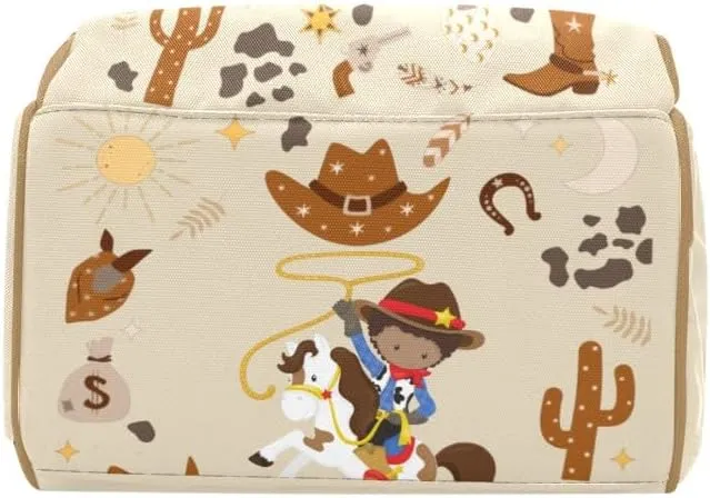 Cowboy Horse Personalized Diaper Bag Backpack Multi-Function Custom with Name Large Travel Nappy Mommy Bag Backpack