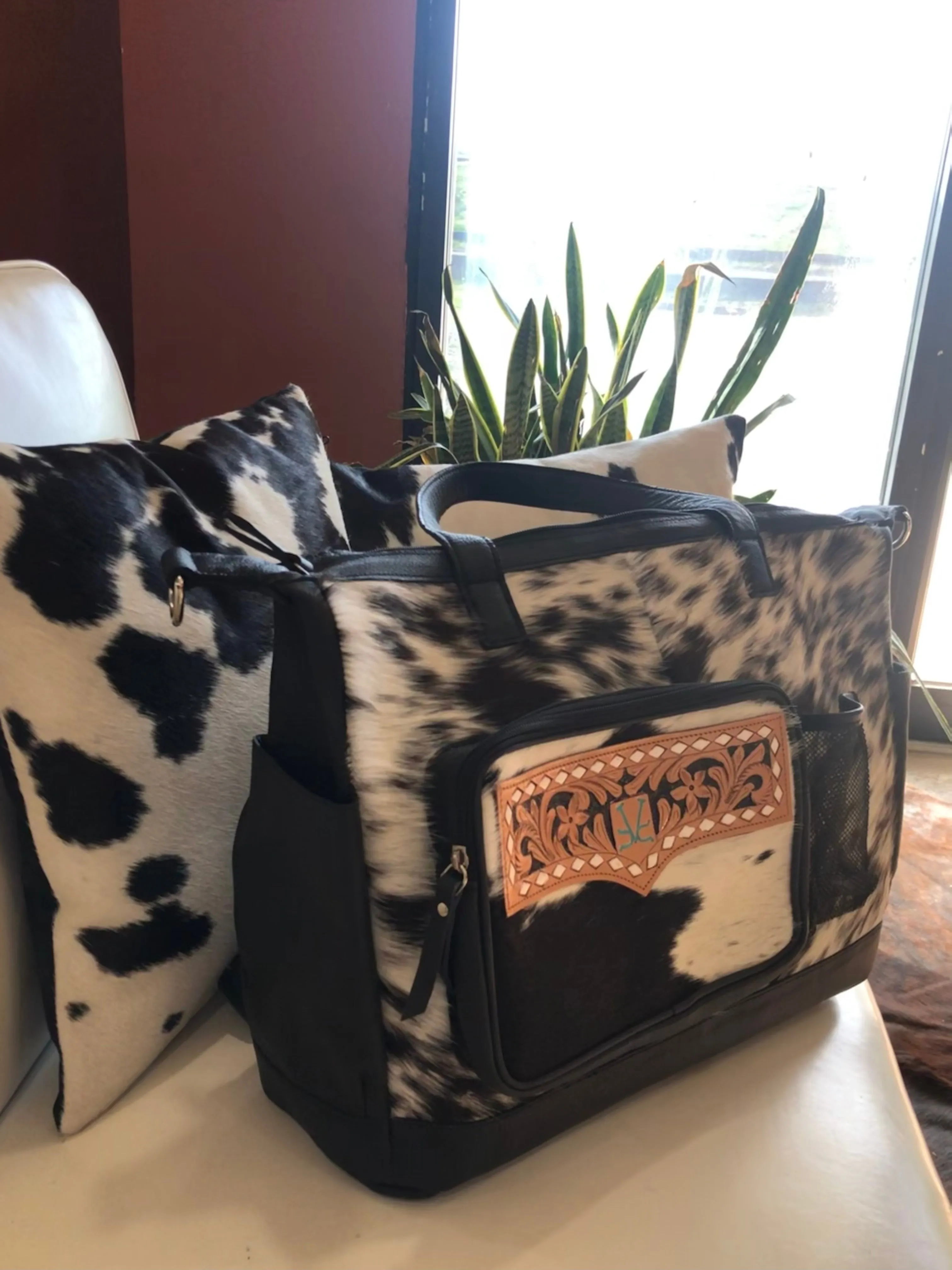 Cowhide Diaper Bag
