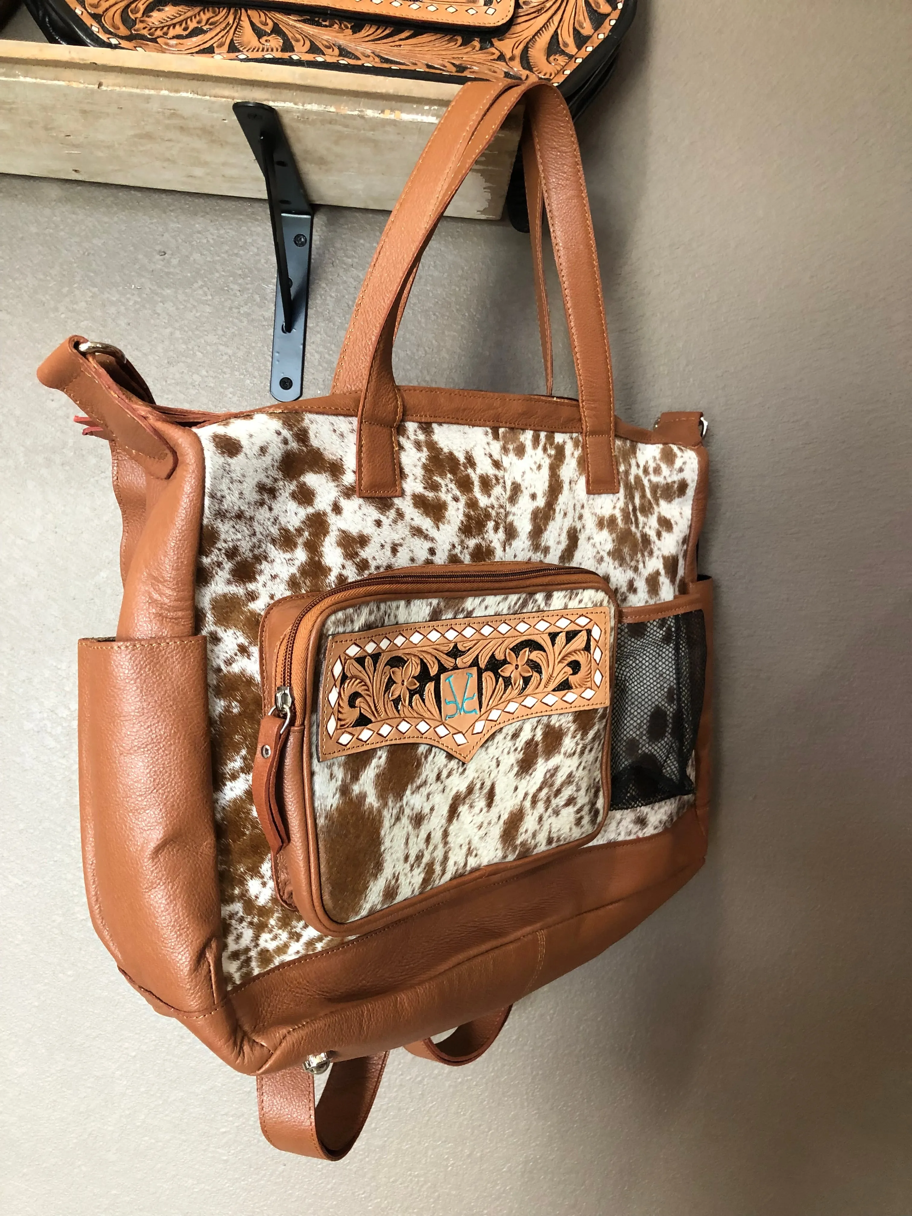 Cowhide Diaper Bag
