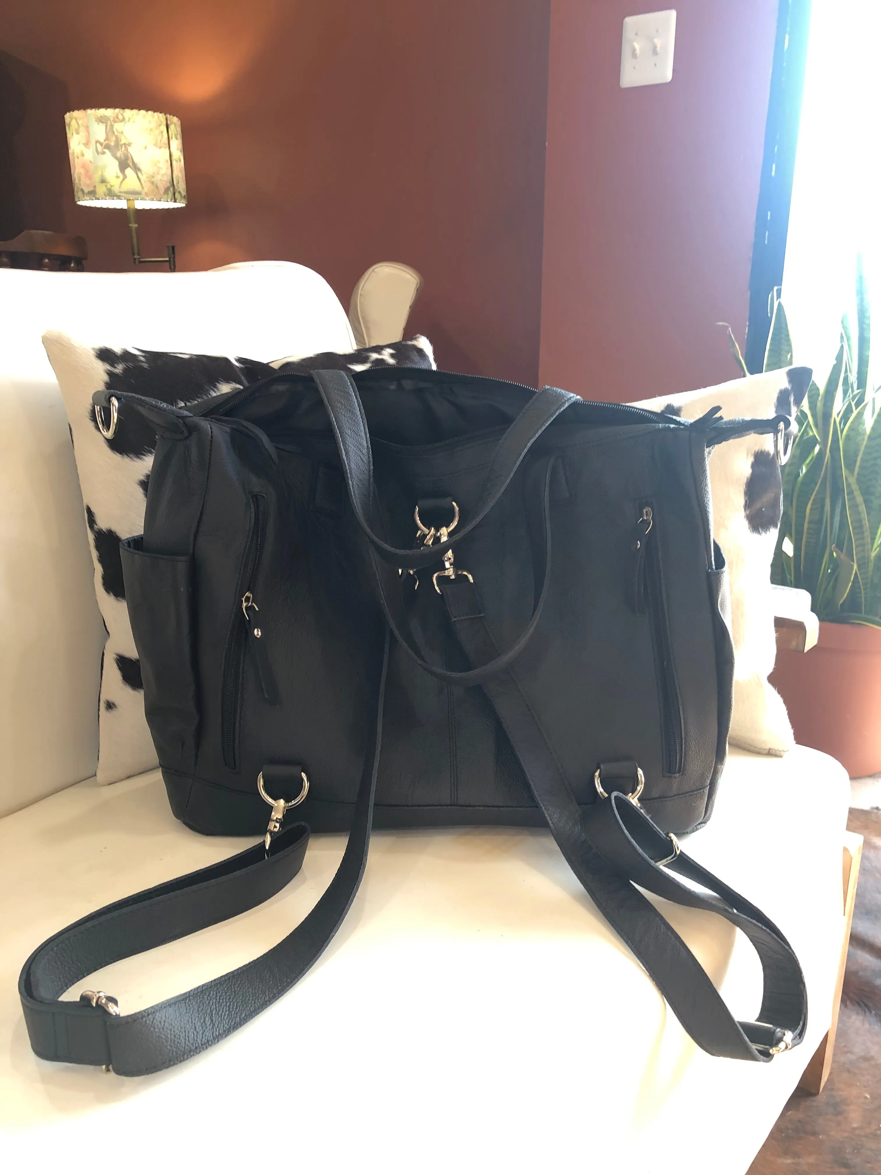 Cowhide Diaper Bag