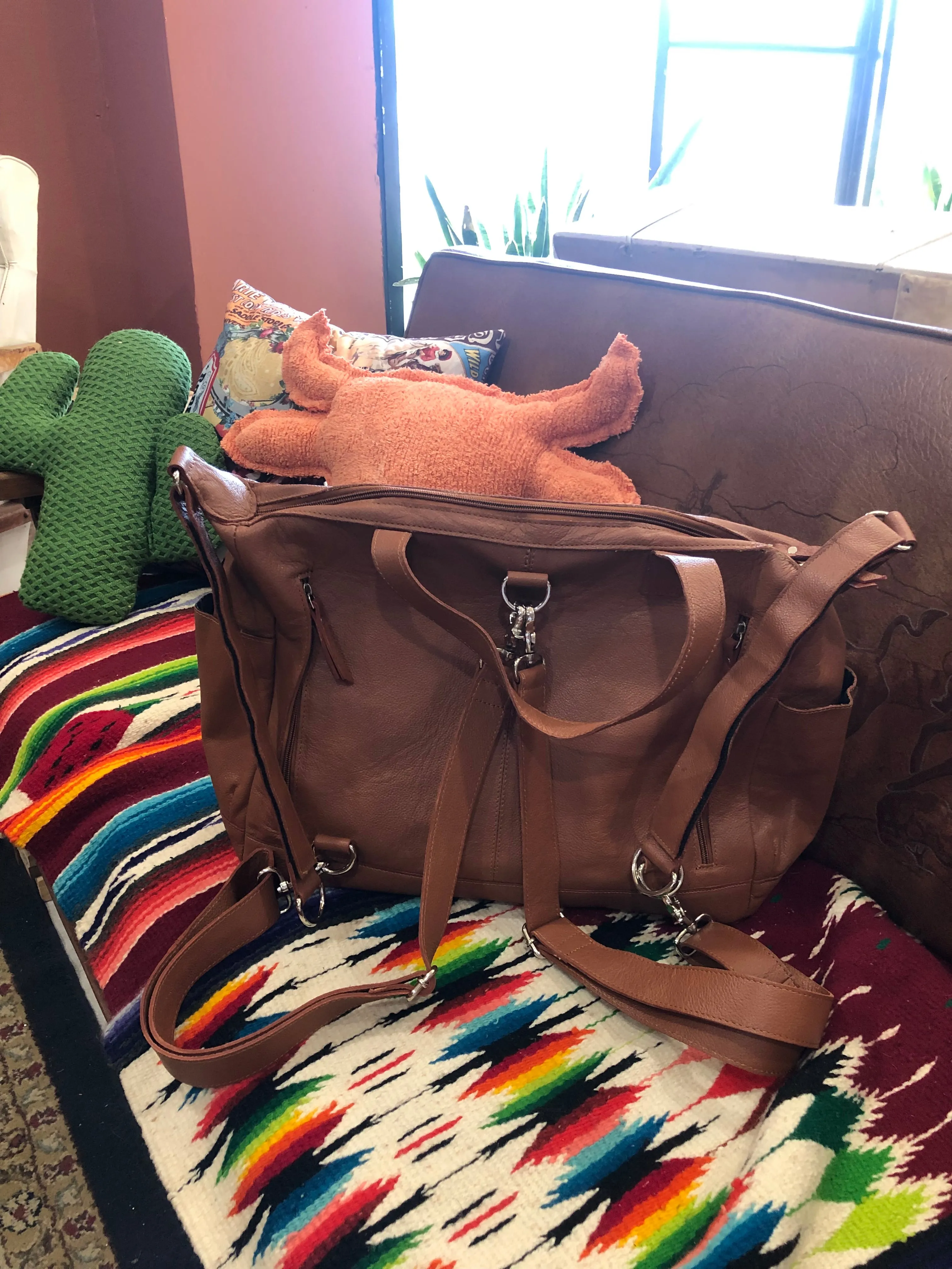 Cowhide Diaper Bag