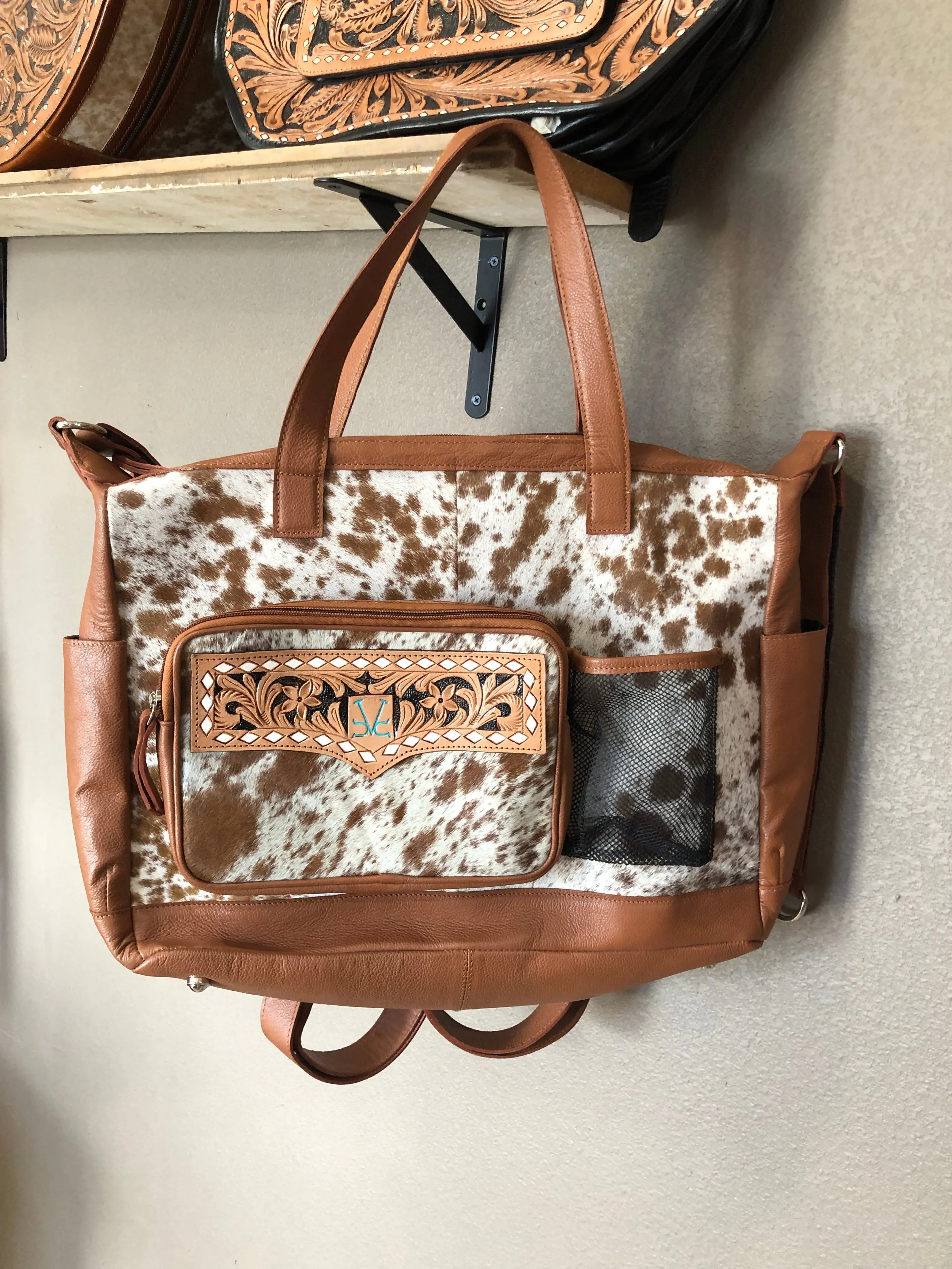 Cowhide Diaper Bag