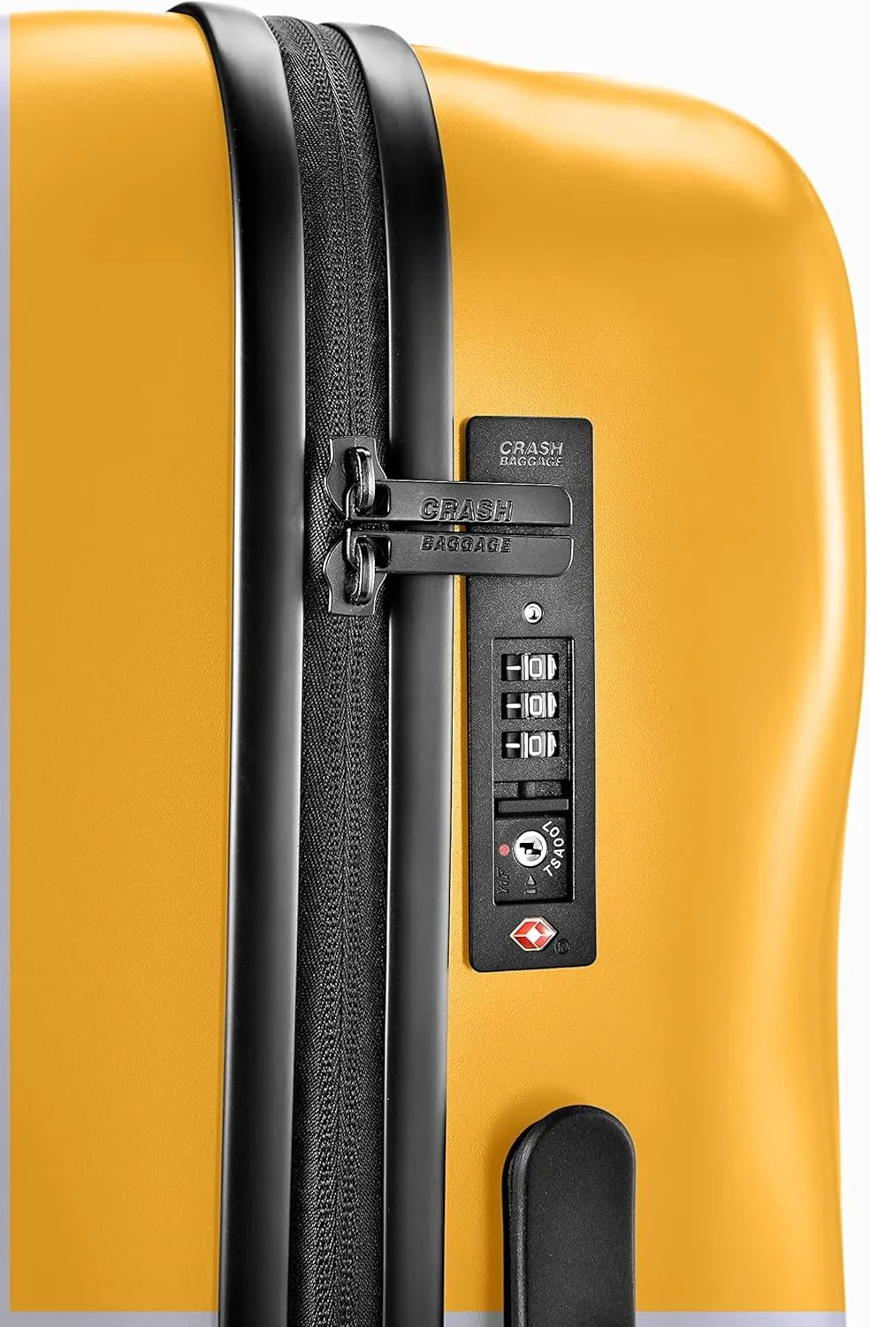 CRASH BAGGAGE Icon Suitcase | Yellow | 99L | 100% Polycarbonate, TSA-Approved Lock, 360° Spinning Wheels