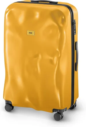 CRASH BAGGAGE Icon Suitcase | Yellow | 99L | 100% Polycarbonate, TSA-Approved Lock, 360° Spinning Wheels