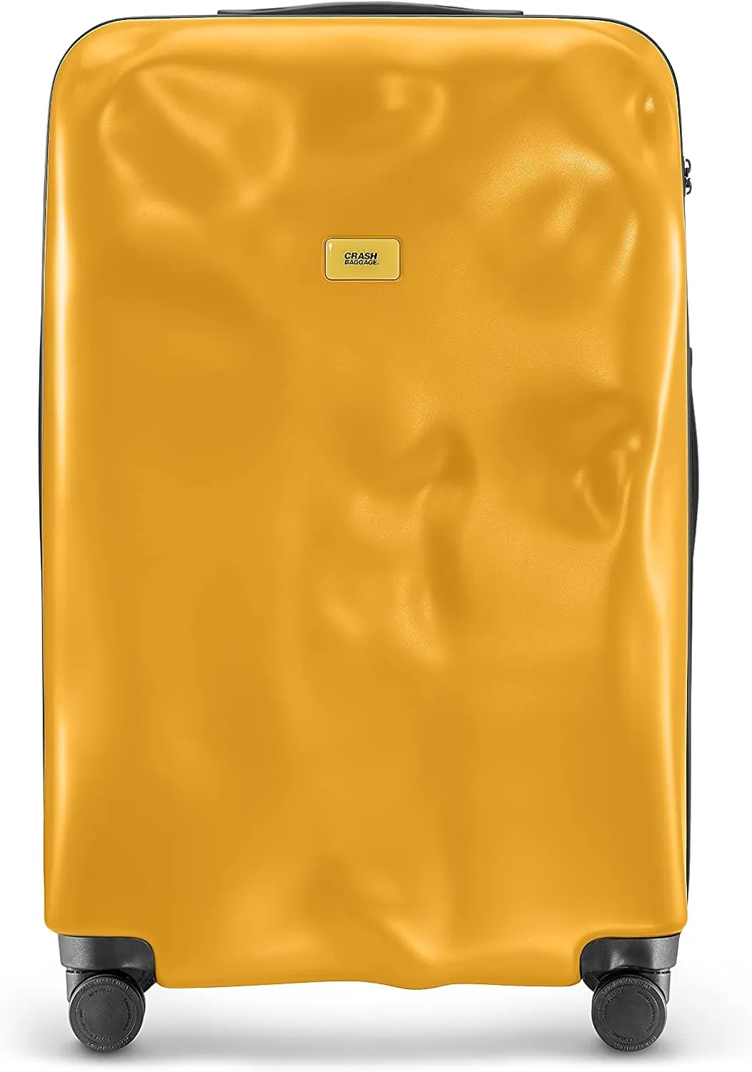CRASH BAGGAGE Icon Suitcase | Yellow | 99L | 100% Polycarbonate, TSA-Approved Lock, 360° Spinning Wheels