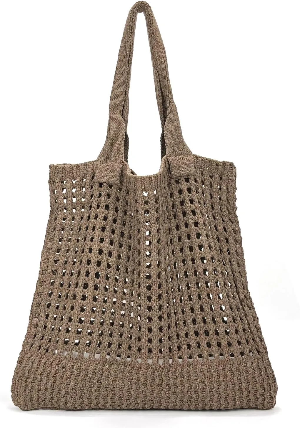 Crochet Tote Bag Mesh Woven Beach Bag Large Boho Shoulder Handbags for Women Girls