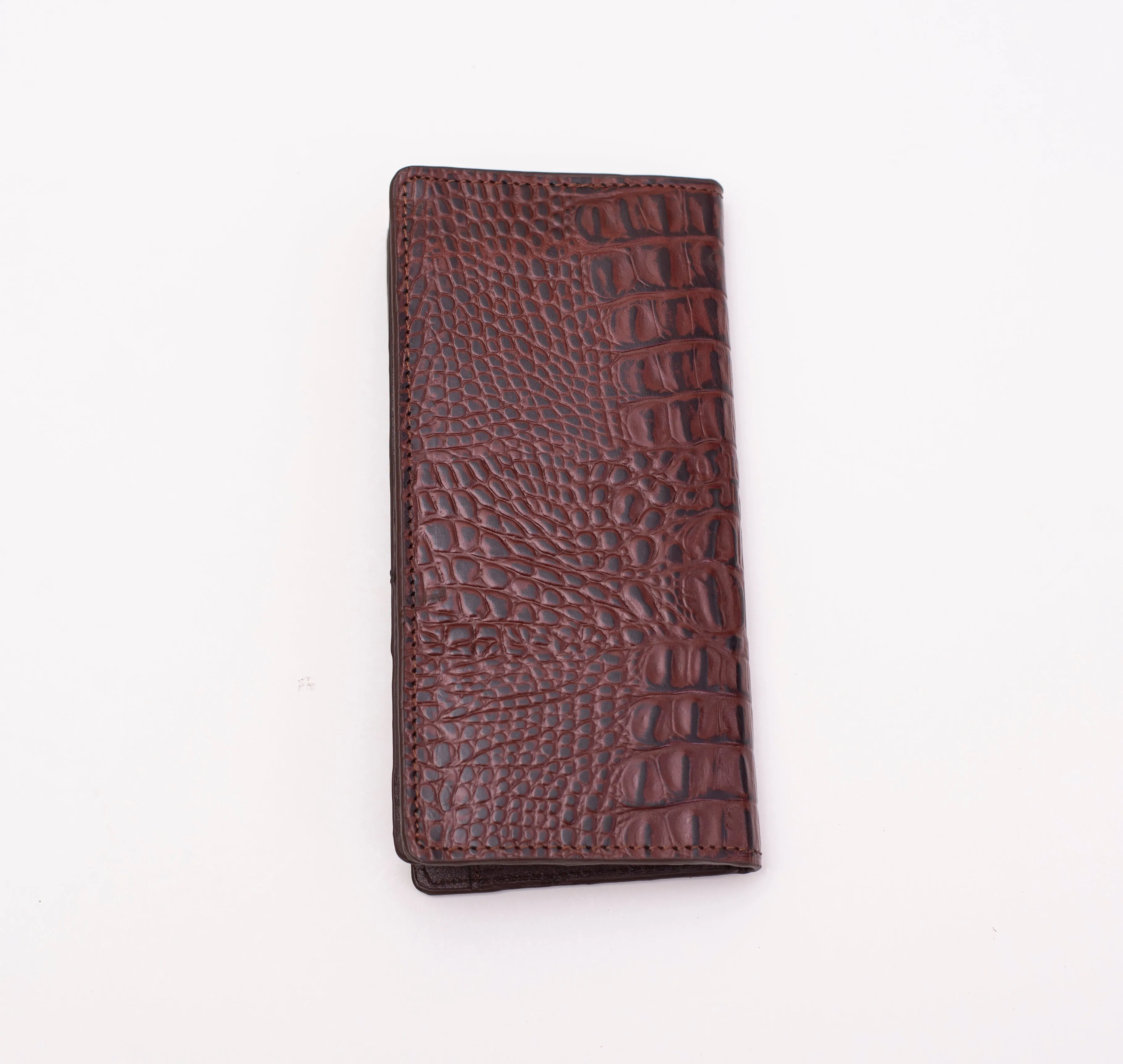Crocodile Wallet  Long - Chocolate