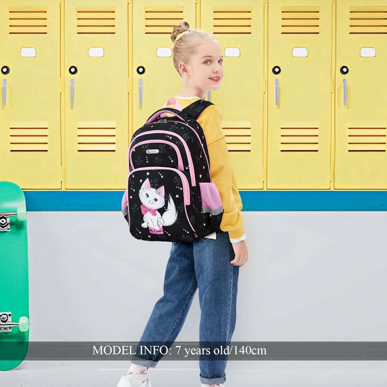 Cusangel Backpack for Girls Boys School Bookbags Kindergarten Elementary Lightweight Waterproof Multifunctional Large Capacity for Backpack (16 inch cat Fun Prints)