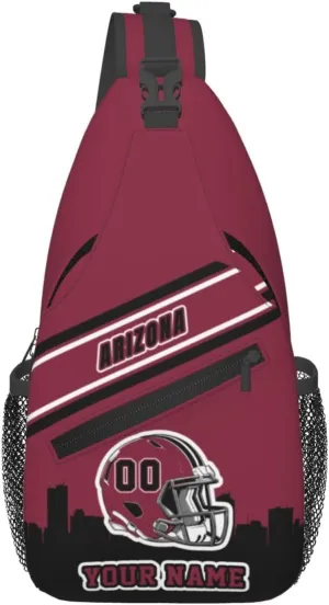 Custom Arizona Sling Bag, Personalized Crossbody Bags For Men Women, Customize Name And Number Sling Shoulder Backpack For Travel Hiking Daypack Sports Outdoor