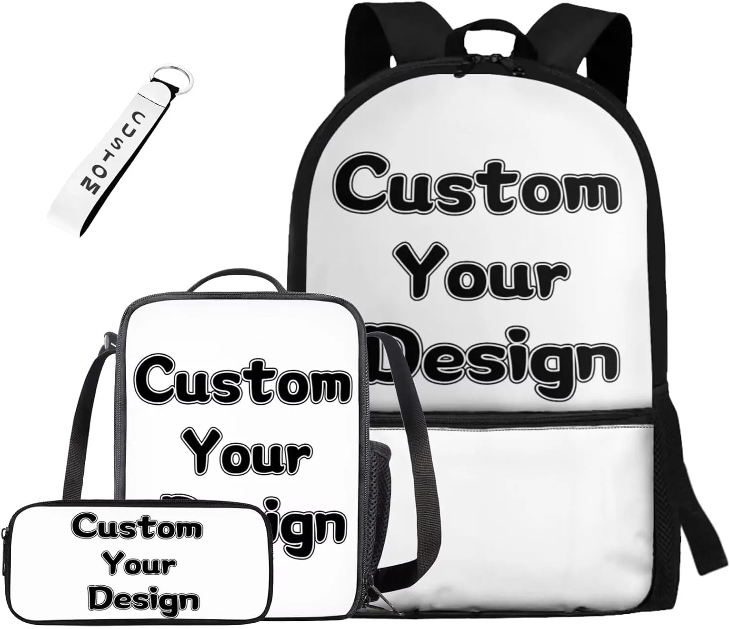 Custom Backpack and Lunchbox for Girls 17 Inch Mochilas Para Niñas School Bag for Kids Middle Kawaii Kindergarten Bookbag and Lunch Box 4 Piece
