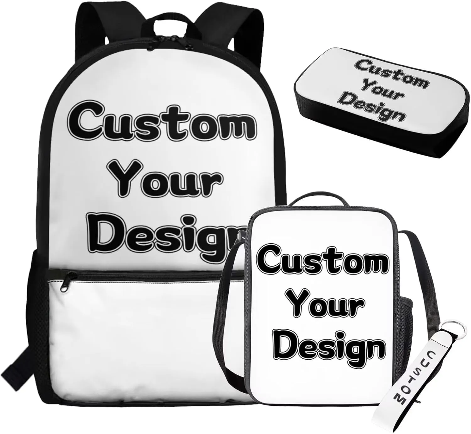 Custom Backpack and Lunchbox for Girls 17 Inch Mochilas Para Niñas School Bag for Kids Middle Kawaii Kindergarten Bookbag and Lunch Box 4 Piece