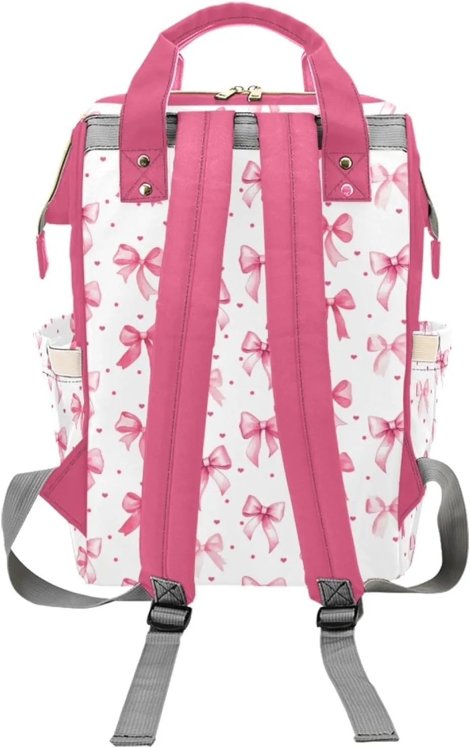 Custom Bow Diaper Bag with Name for Girls, Personalized Diaper Backpack for Mom Mommy, Baby Nursing Bags, Customized Bow Nappy Bag with Name, Travel Backpack for Mother
