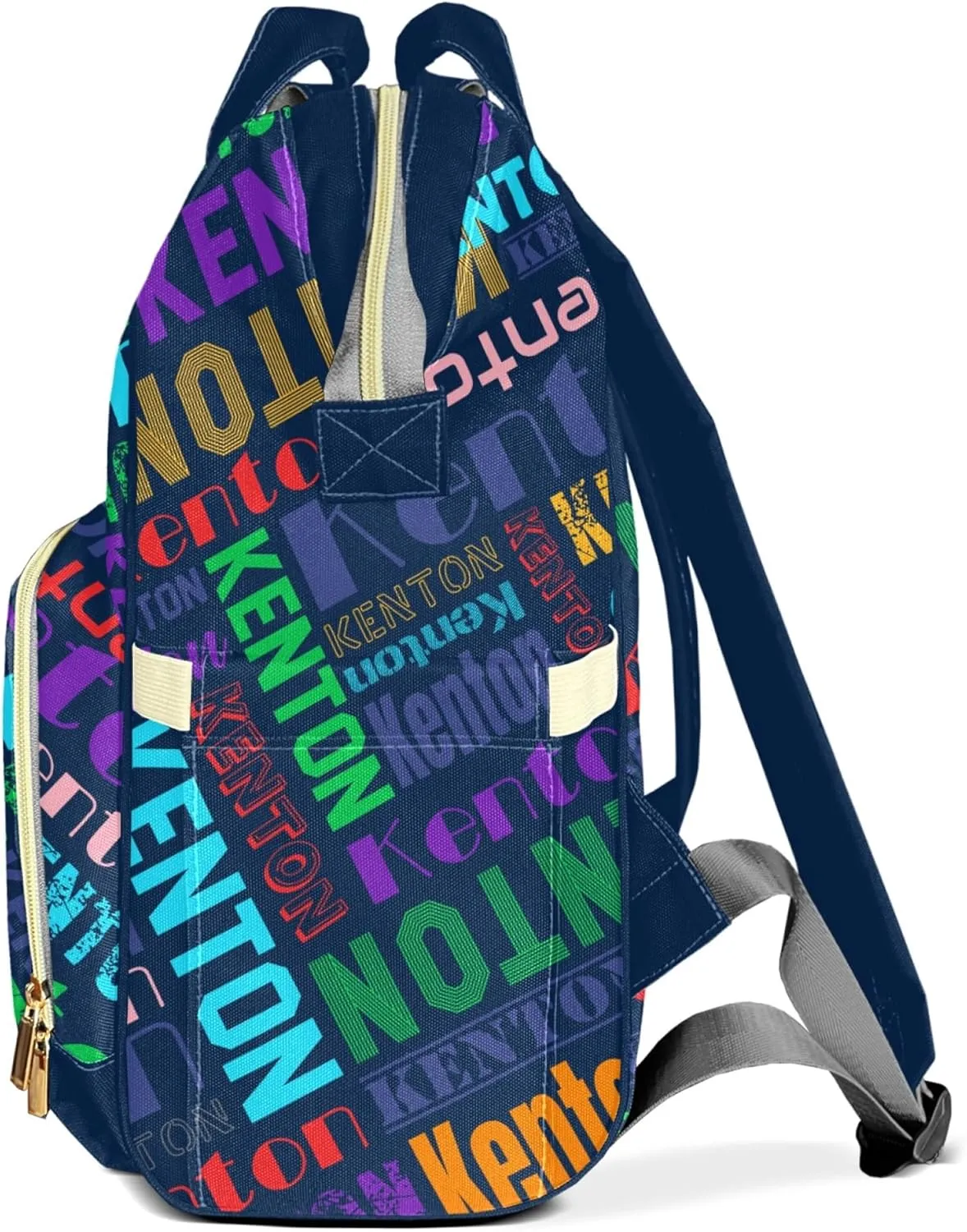 Custom Diaper Bag Backpack for Mommy - Personalized Name Nursing Bag with Name Insulated Pockets and Travel Bag for Boys Girls (Colorful), 16 inches
