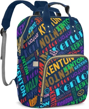 Custom Diaper Bag Backpack for Mommy - Personalized Name Nursing Bag with Name Insulated Pockets and Travel Bag for Boys Girls (Colorful), 16 inches