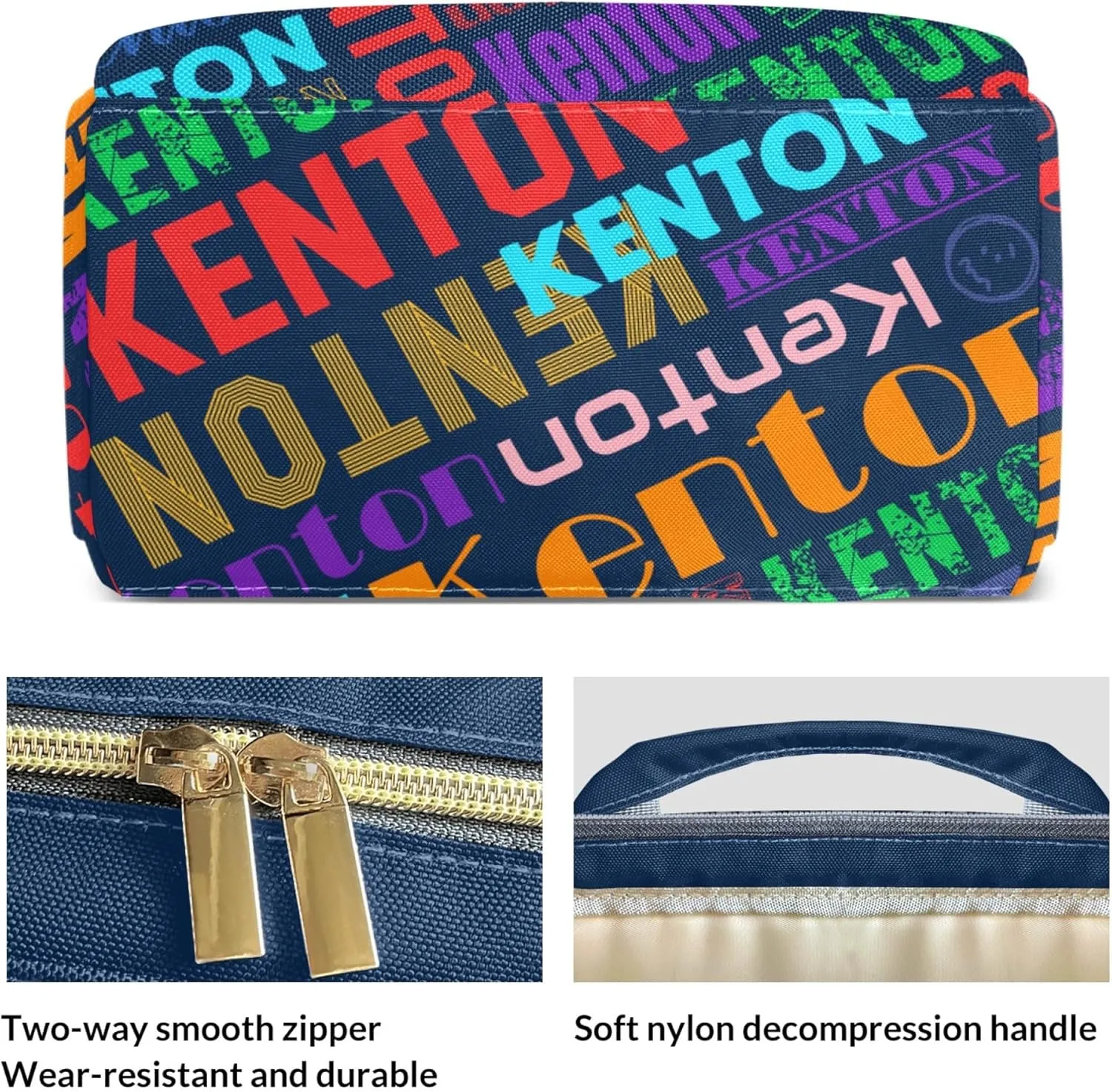 Custom Diaper Bag Backpack for Mommy - Personalized Name Nursing Bag with Name Insulated Pockets and Travel Bag for Boys Girls (Colorful), 16 inches