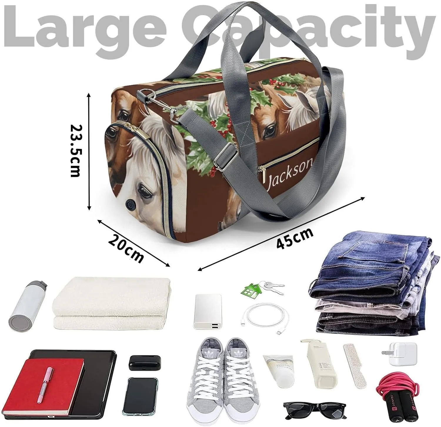 Custom Duffel Bag Horse Adventure Awaits: Best Travel Bags for Hiking and Sports