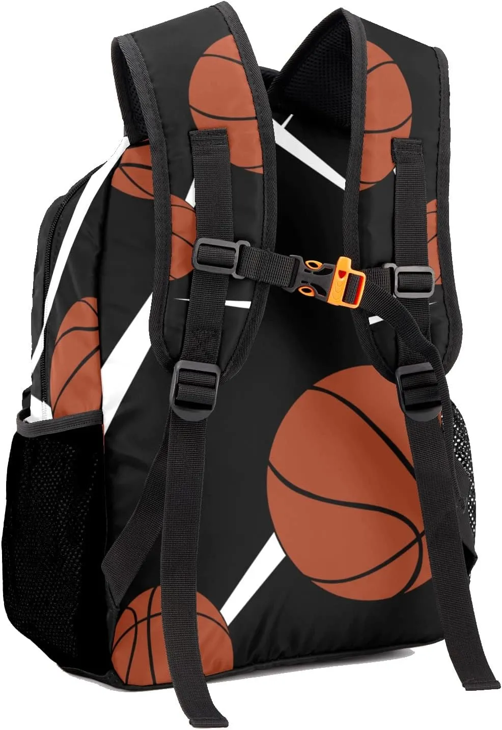 Custom Kid Backpack, Sport Basketball Player Team Black Personalized School Bookbag with Your Own Name, Customization Casual Bookbags for Student Girls Boys