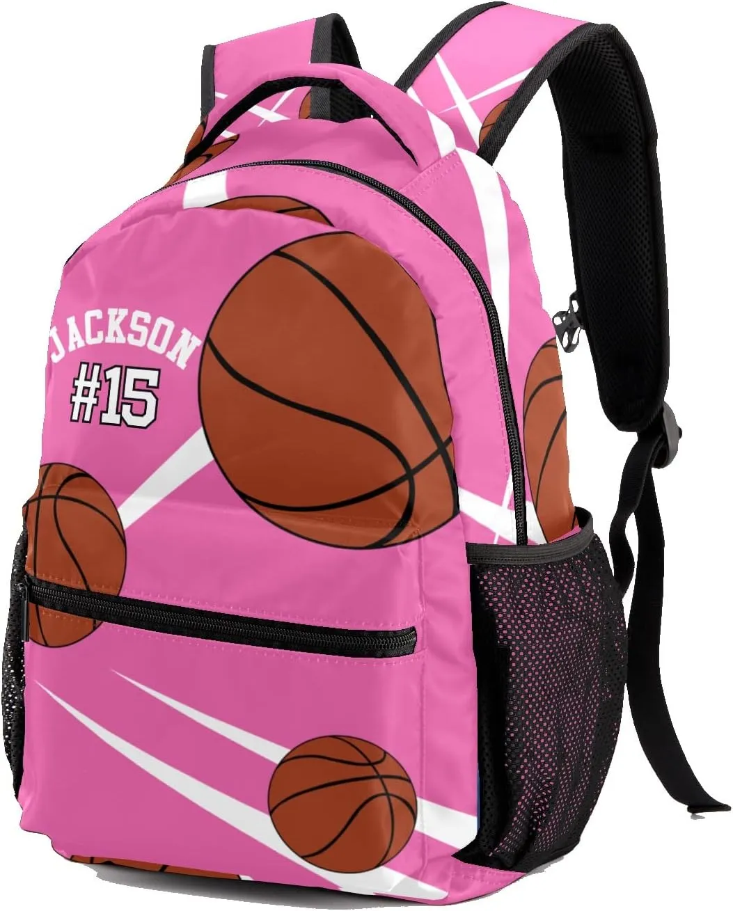 Custom Kid Backpack, Sport Basketball Player Team Personalized School Bookbag with Your Own Name, Customization Casual Bookbags for Student Girls Boys