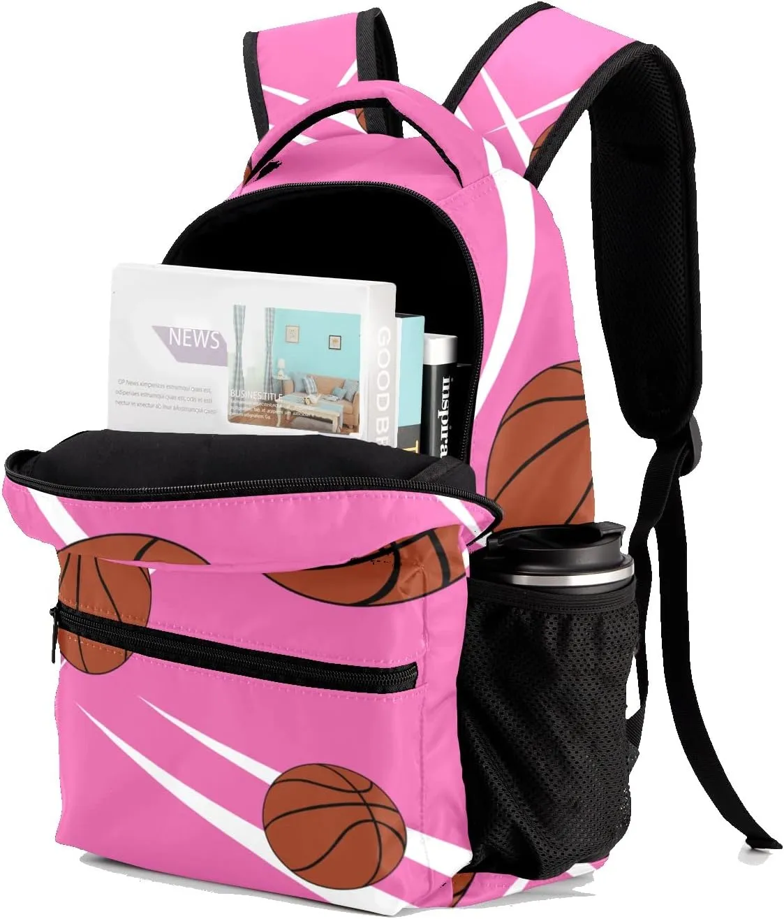 Custom Kid Backpack, Sport Basketball Player Team Personalized School Bookbag with Your Own Name, Customization Casual Bookbags for Student Girls Boys