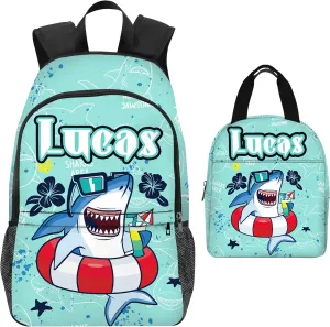 Custom Kids Backpack for Boys with Personalized School Backpack and Kid's Lunch Box - Cartoon BackPack for Primary School Students and Children Travel Bookbag