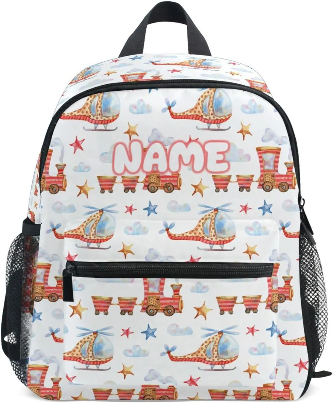 Custom Kids Toddler Backpack, Airplane Train Backpack for Boys Girls, Preschool School Children Schoolbag Nursery Junior Primary Student Travel Bag