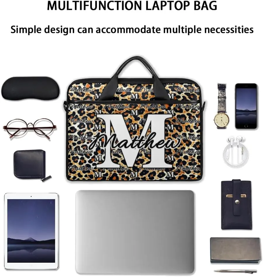 Custom Laptop Bag for Women Men Personalized Name 13 14 15.6 inch Laptop Messenger Shoulder Bags