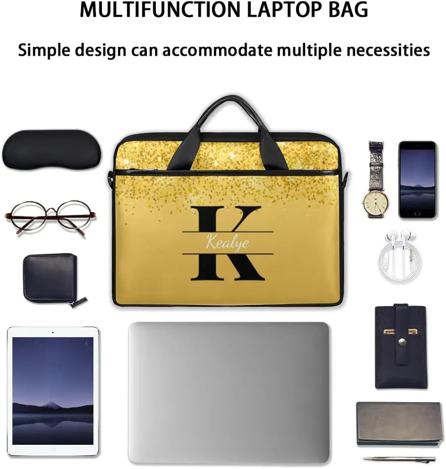 Custom Laptop Bag for Women Men Personalized Name 13 14 15.6 inch Laptop Messenger Shoulder Bags