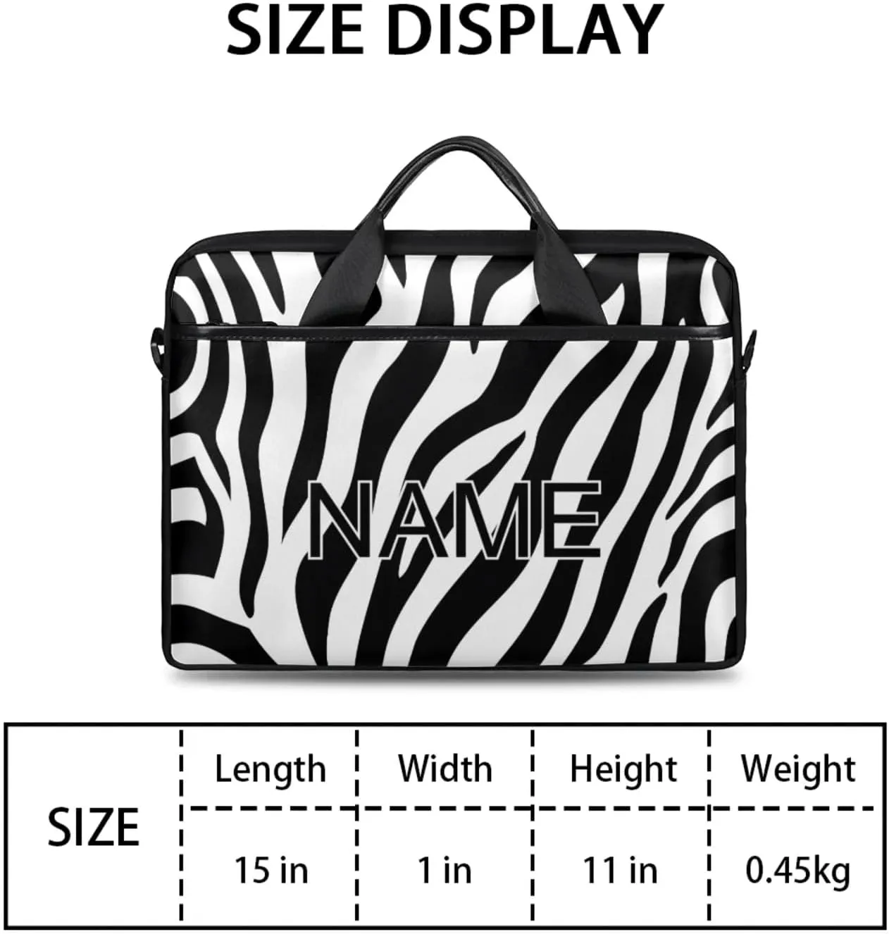 Custom Laptop Bag with Name Personalized 15 Inch Shoulder Computer Bag