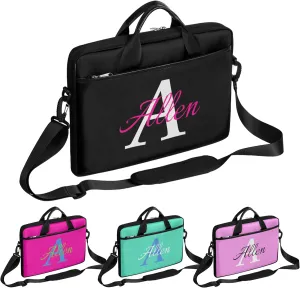 Custom Laptop Bag with Name, Personalized Shoulder Bag for Laptop, Customized Portable Computer Bag for Business (BG)