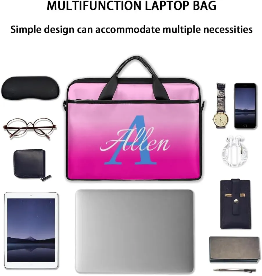 Custom Laptop Bag with Name, Personalized Shoulder Bag for Laptop, Customized Portable Computer Bag for Business (BG)