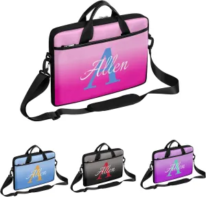 Custom Laptop Bag with Name, Personalized Shoulder Bag for Laptop, Customized Portable Computer Bag for Business (BG)