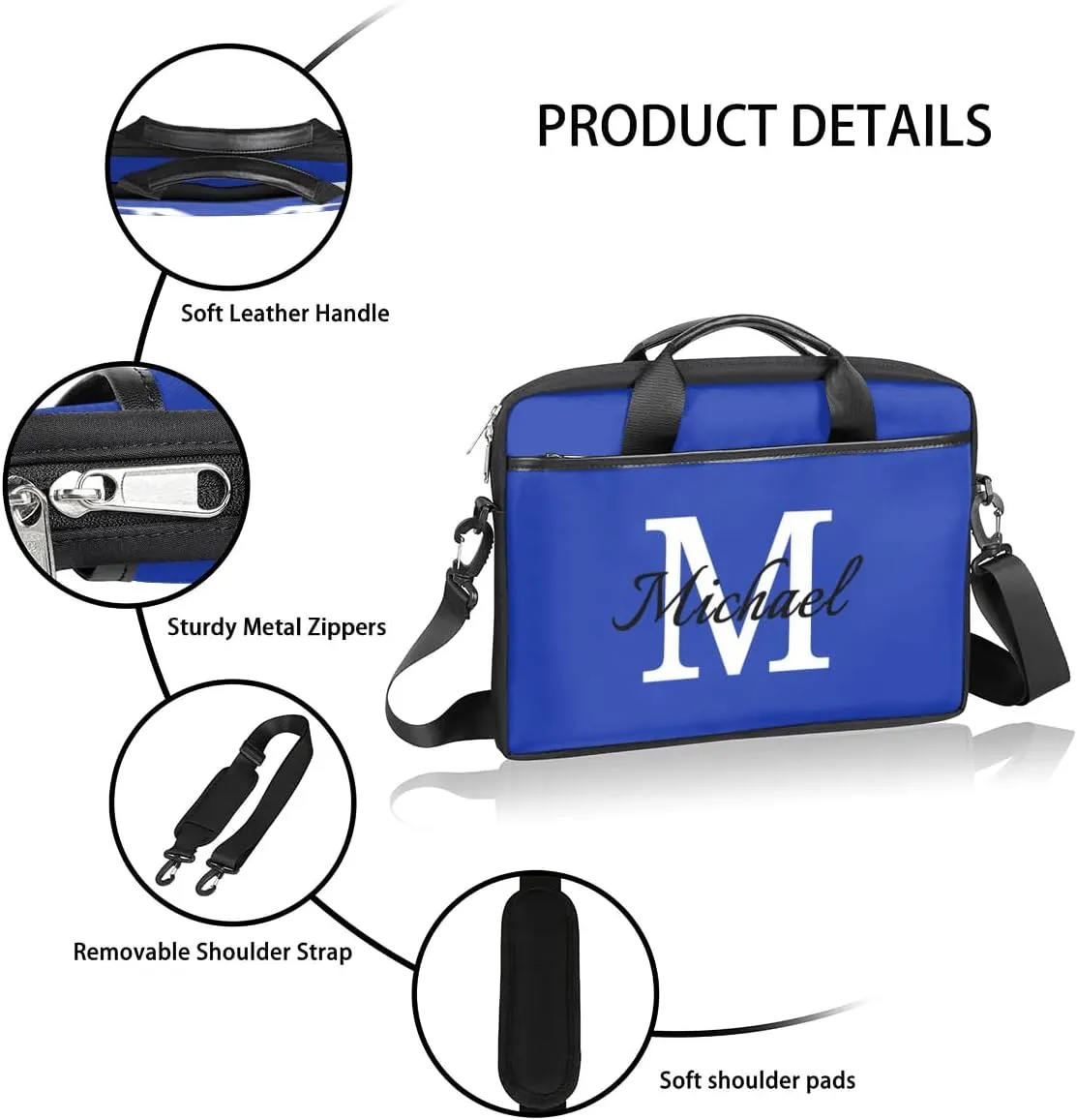 Custom Laptop Bag with Name Personalized Shoulder Bag Lightweight Computer Bag Messenger Bags with Handle