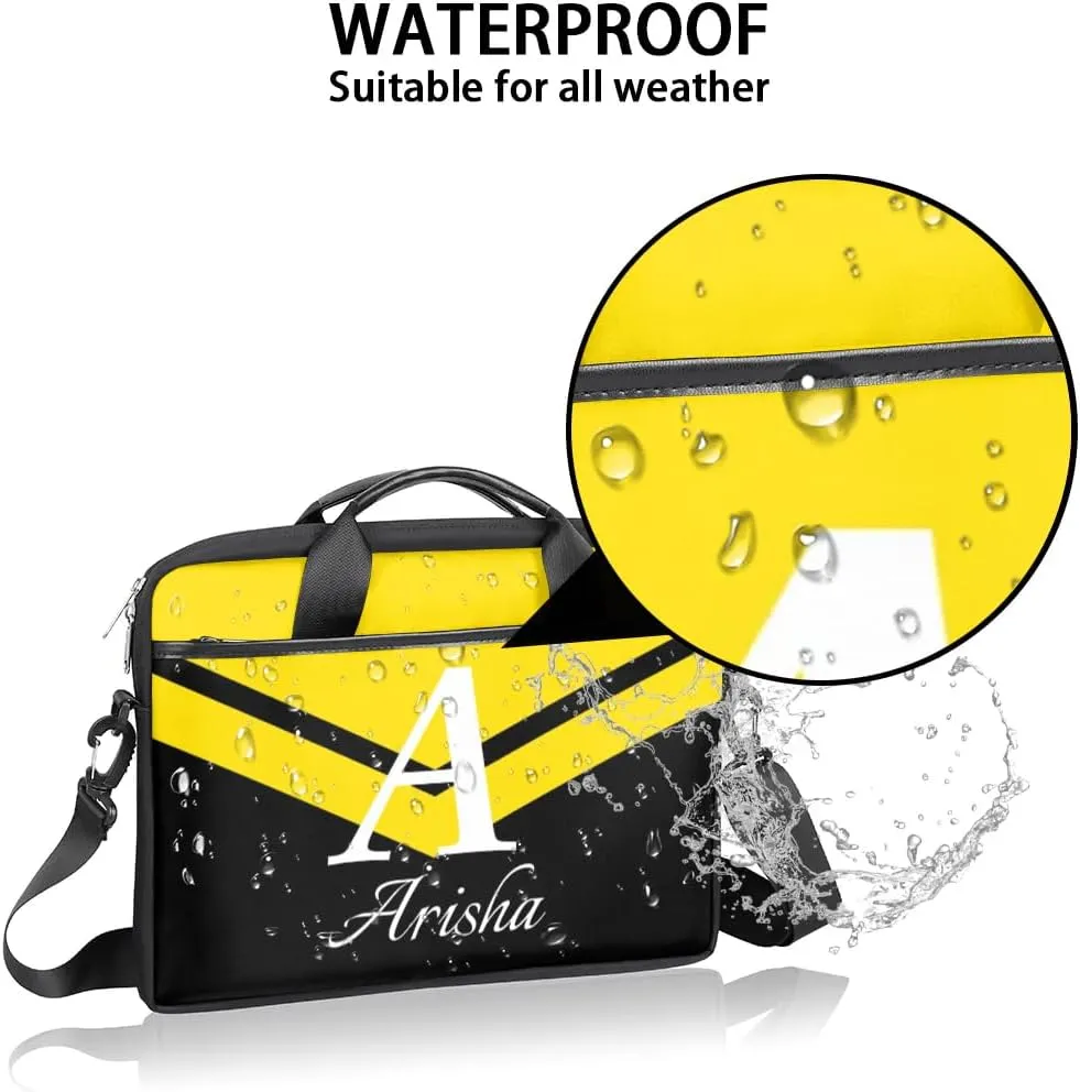 Custom Laptop Bag with Name,Personalized Laptop Shoulder Bag Add Your Own Name,Customized Portable Computer Pocket Case Gifts